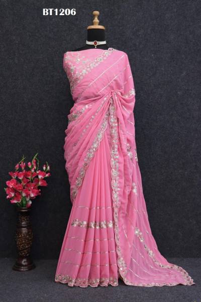 D.NO. BT1206 BY BT SOFT GEORGETTE SAREE MANUFACTURER IN INDIA